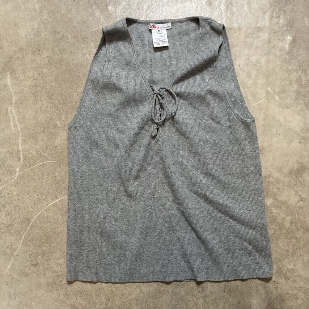 KORS Michael Kors Tank Top Womens Medium Gray Sleeveless Casual